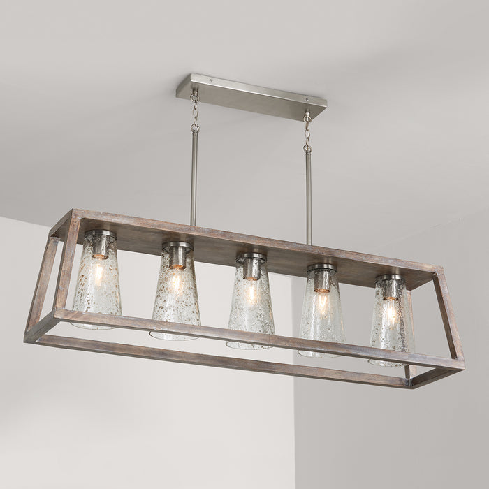 Capital Lighting 840551HN-504 Five Light Island Pendant, Barnhouse and Matte Nickel