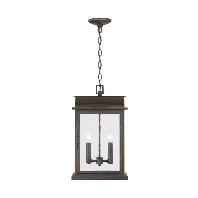 Capital Lighting 936823OZ Two Light Outdoor Hanging Lantern, Oiled Bronze