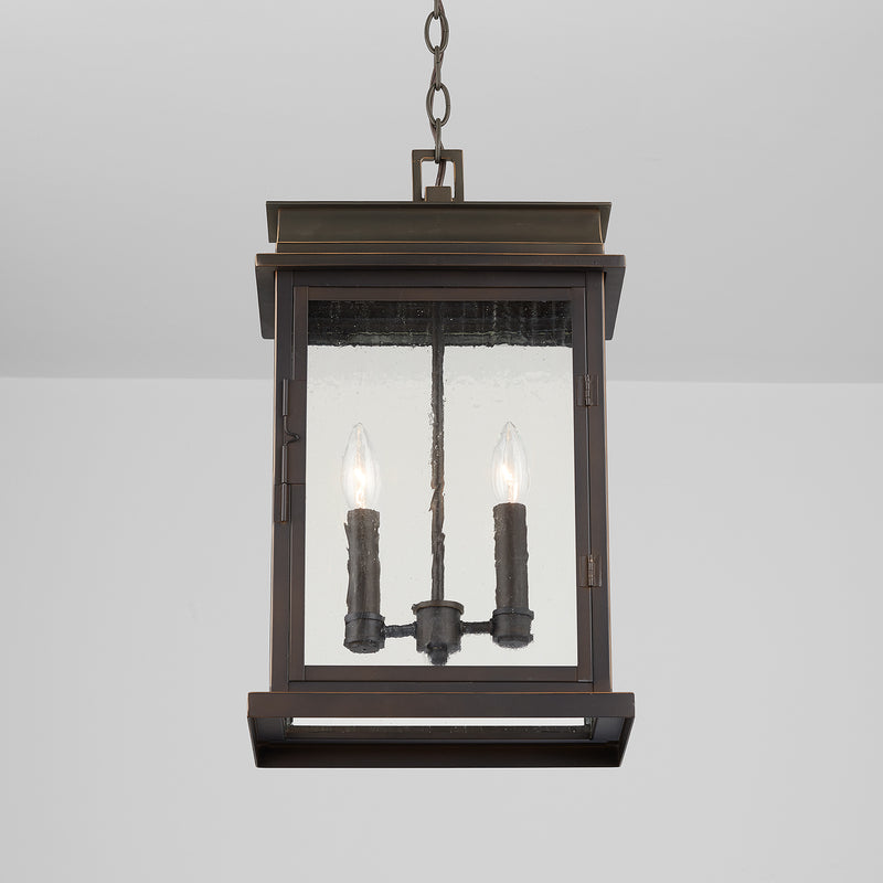 Capital Lighting 936823OZ Two Light Outdoor Hanging Lantern, Oiled Bronze