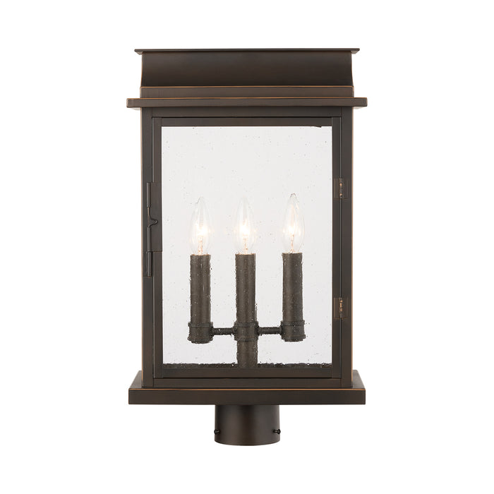 Capital Lighting 936832OZ Three Light Outdoor Post Lantern, Oiled Bronze