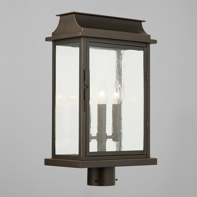 Capital Lighting 936832OZ Three Light Outdoor Post Lantern, Oiled Bronze