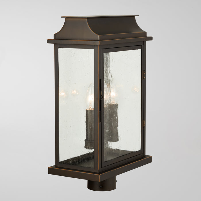 Capital Lighting 936832OZ Three Light Outdoor Post Lantern, Oiled Bronze