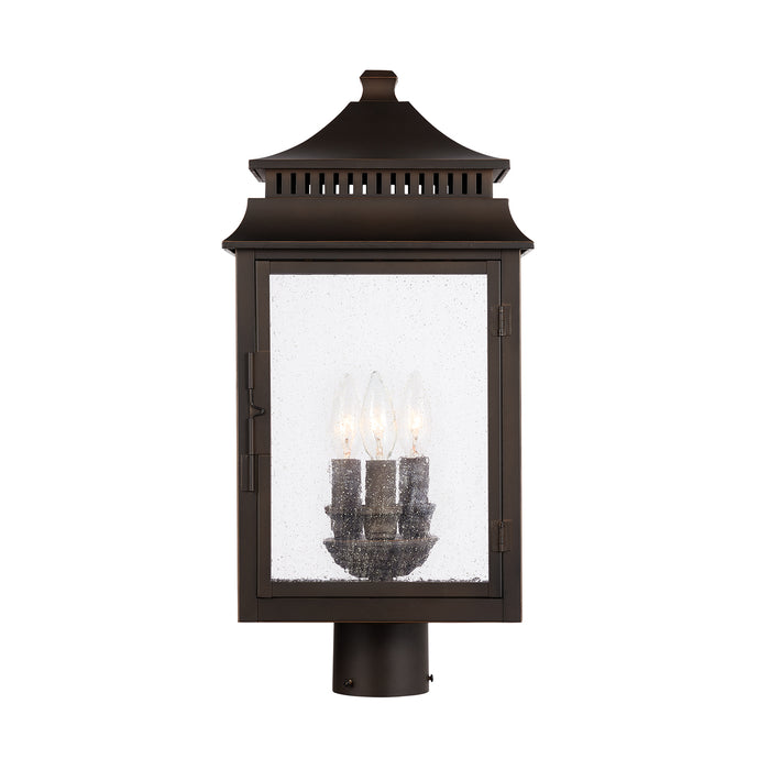 Capital Lighting 936932OZ Three Light Outdoor Post Lantern, Oiled Bronze
