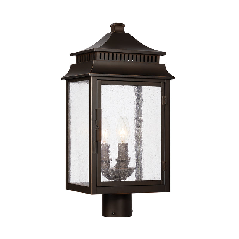Capital Lighting 936932OZ Three Light Outdoor Post Lantern, Oiled Bronze