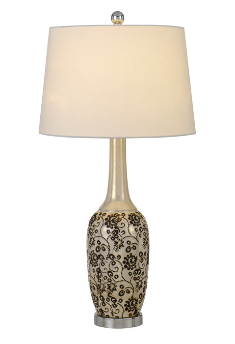 Cal Lighting BO-2914TB-2 Two Light Table Lamp, Pearl/Black