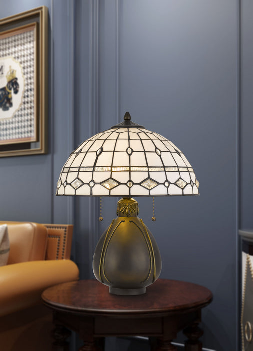 Cal Lighting BO-2942TB Two Light Table Lamp, Dark Bronze
