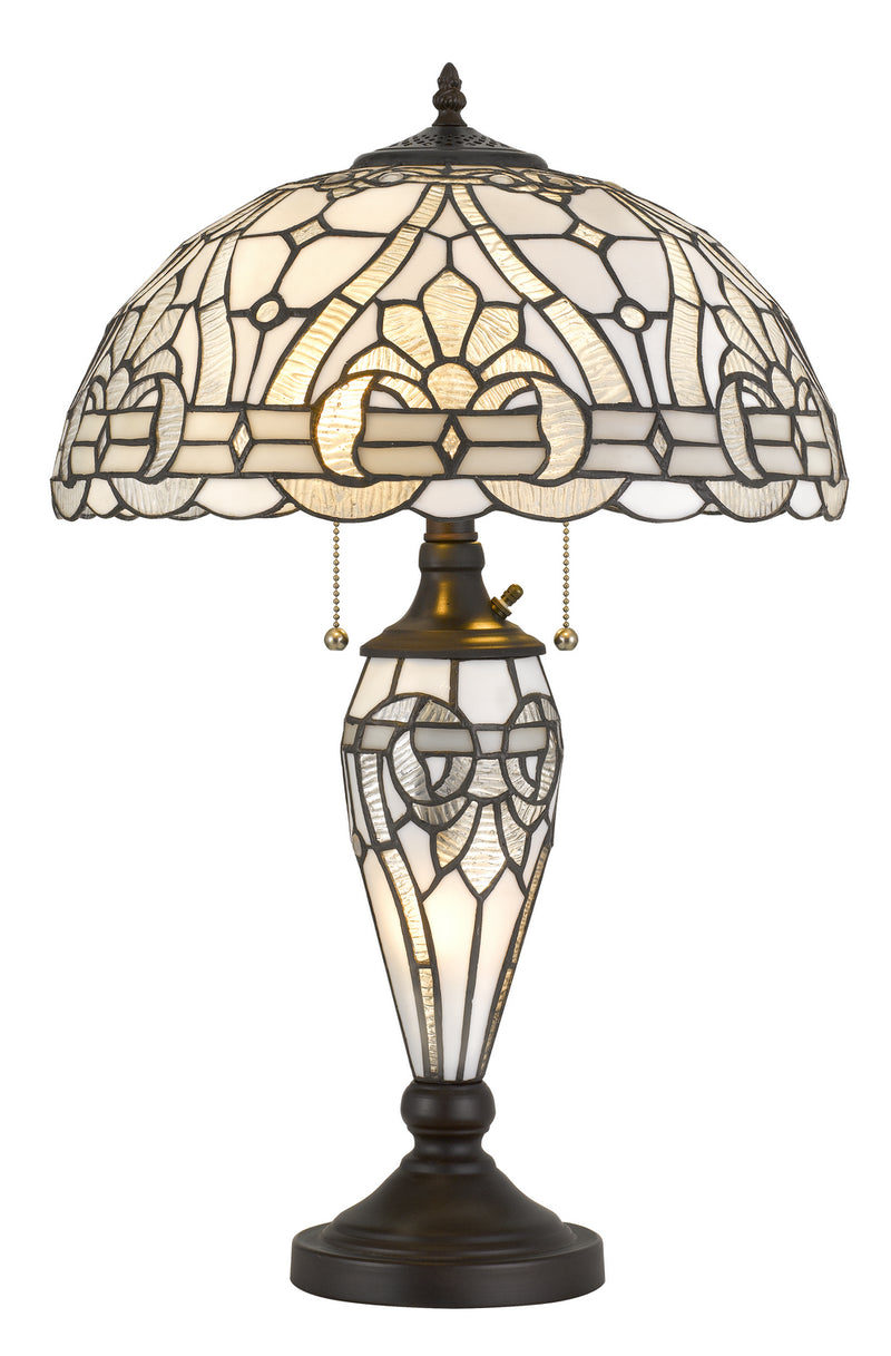 Cal Lighting BO-2943TB Two Light Table Lamp and Night Light, Black
