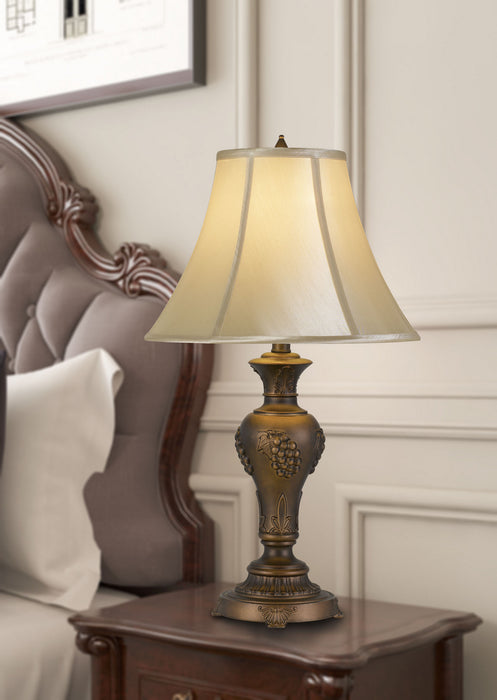 Cal Lighting BO-2952TB One Light Table Lamp, Antique Brass