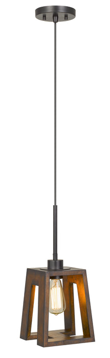Cal Lighting FX-3739-1 One Light Pendant, Wood