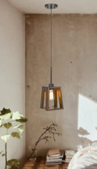 Cal Lighting FX-3739-1 One Light Pendant, Wood