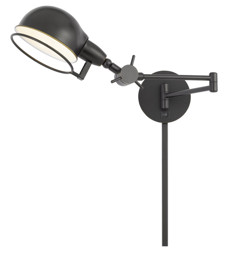 Cal Lighting WL-2924-DB One Light Swing Arm Wall Lamp, Dark Bronze