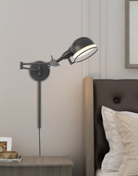 Cal Lighting WL-2924-DB One Light Swing Arm Wall Lamp, Dark Bronze