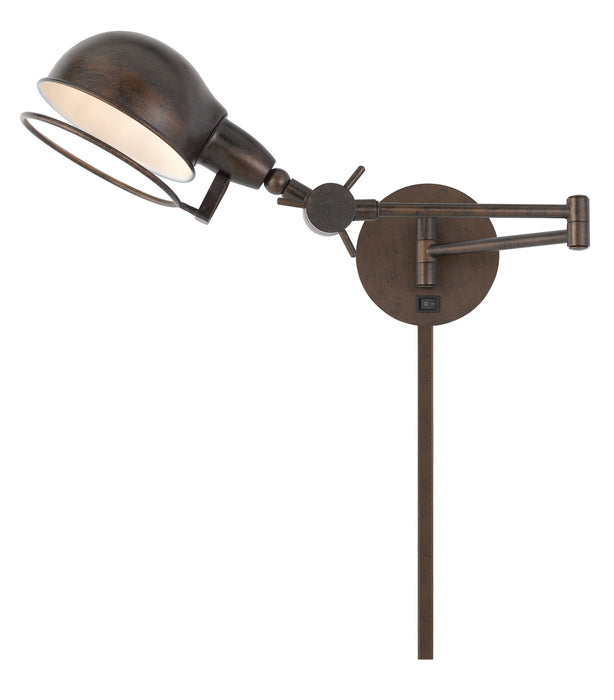 Cal Lighting WL-2924-RU One Light Swing Arm Wall Lamp, Rust