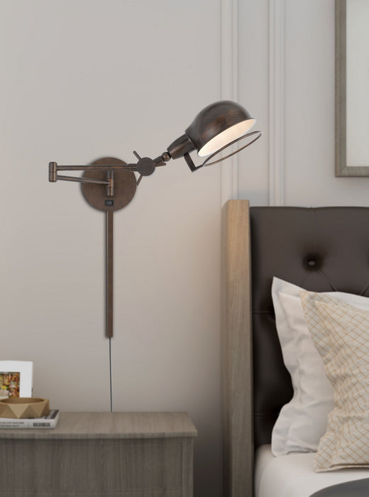 Cal Lighting WL-2924-RU One Light Swing Arm Wall Lamp, Rust