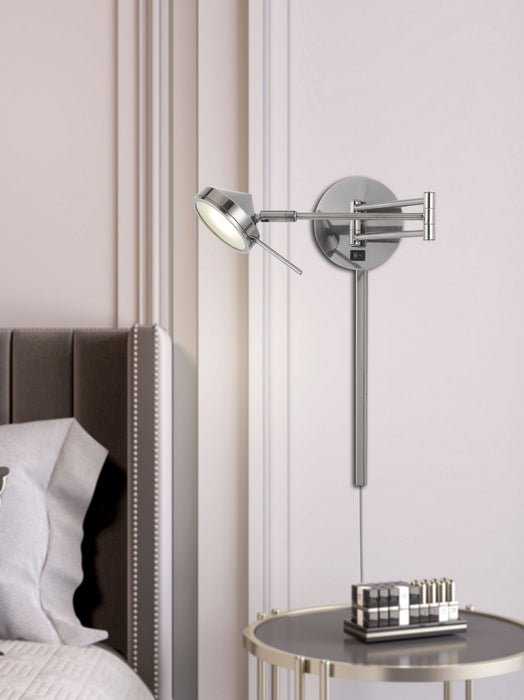 Cal Lighting WL-2926-GM LED Swing Arm Wall Lamp, Gun Metal