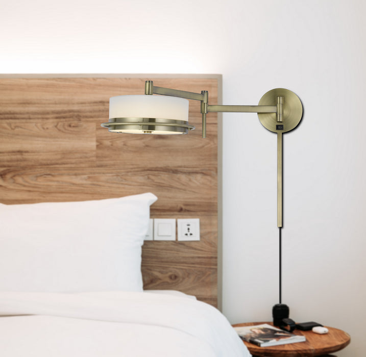 Cal Lighting WL-2929-AB LED Swing Arm Wall Lamp, Antique Brass