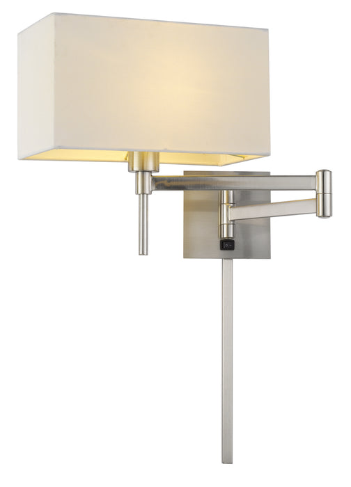 Cal Lighting WL-2930-BS One Light Swing Arm Wall Lamp, Brushed Steel