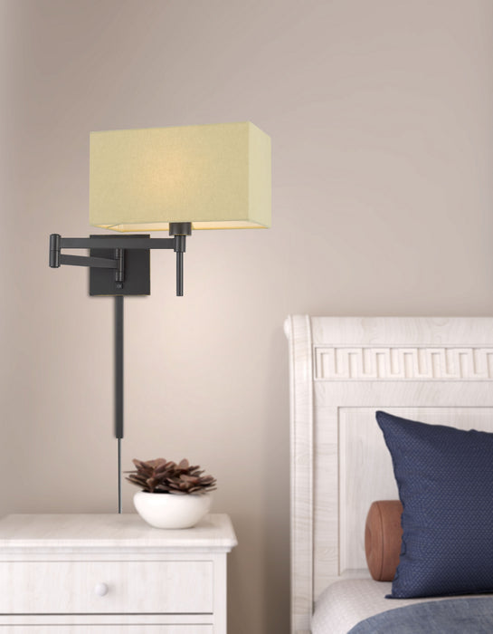 Cal Lighting WL-2930-DB One Light Swing Arm Wall Lamp, Dark Bronze
