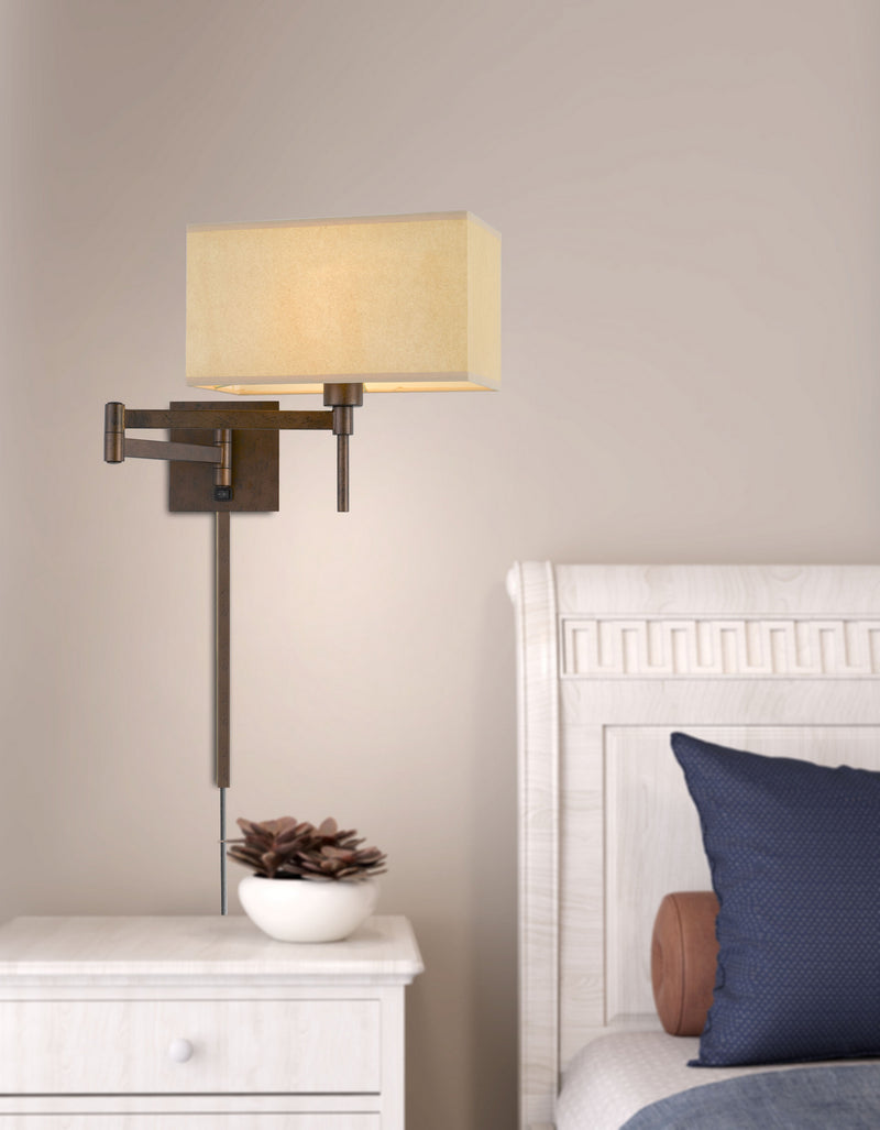 Cal Lighting WL-2930-RU One Light Swing Arm Wall Lamp, Rust