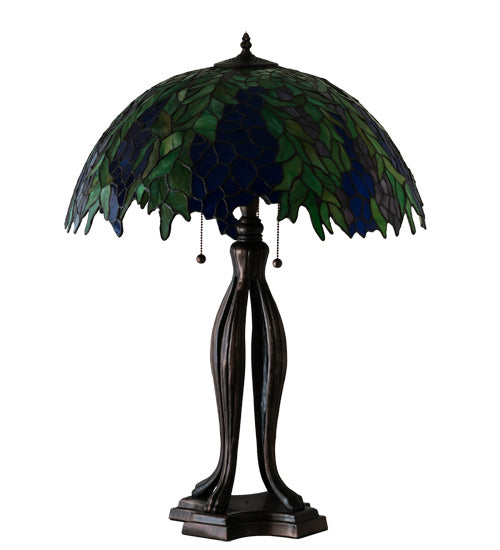 Meyda Tiffany 149748 Three Light Table Lamp, Mahogany Bronze