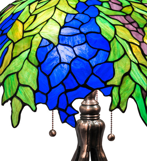 Meyda Tiffany 149748 Three Light Table Lamp, Mahogany Bronze