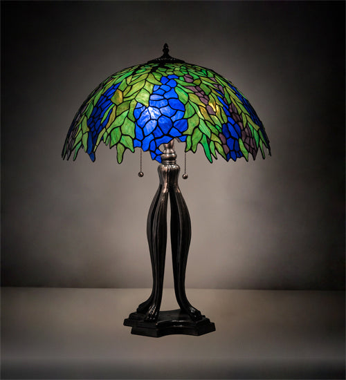 Meyda Tiffany 149748 Three Light Table Lamp, Mahogany Bronze