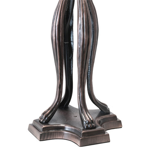 Meyda Tiffany 229133 Three Light Table Lamp, Mahogany Bronze