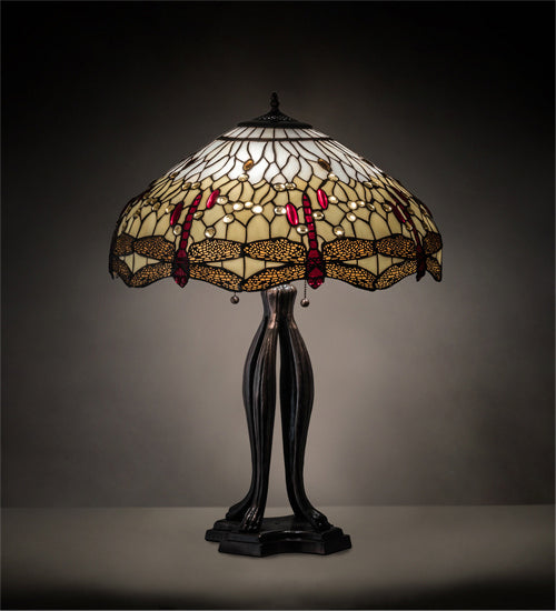 Meyda Tiffany 229133 Three Light Table Lamp, Mahogany Bronze