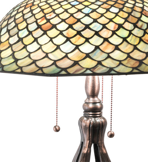Meyda Tiffany 98134 Three Light Table Lamp, Mahogany Bronze