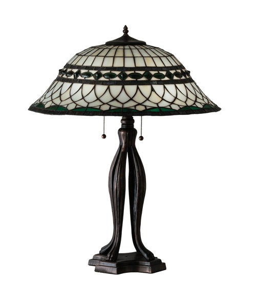 Meyda Tiffany 15405 Three Light Table Lamp, Mahogany Bronze