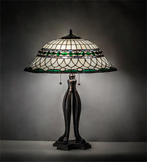 Meyda Tiffany 15405 Three Light Table Lamp, Mahogany Bronze
