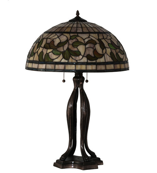 Meyda Tiffany 229126 Three Light Table Lamp, Mahogany Bronze