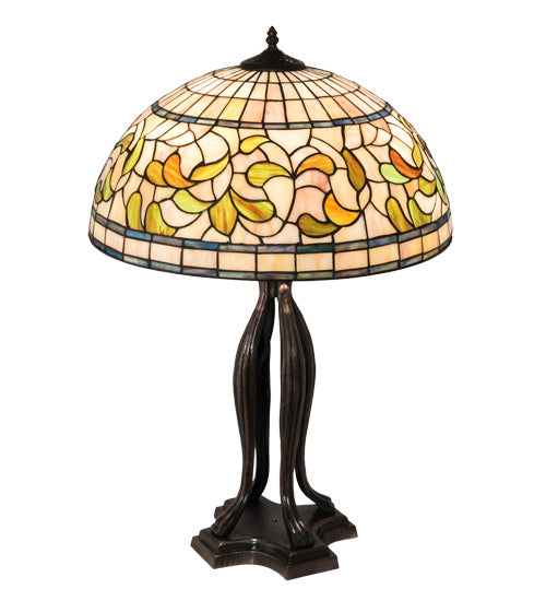 Meyda Tiffany 229126 Three Light Table Lamp, Mahogany Bronze