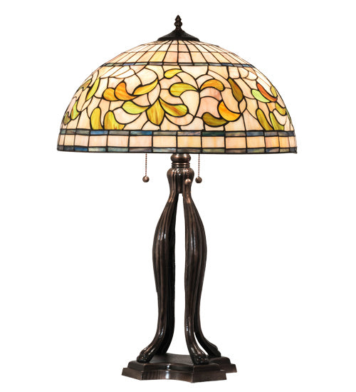 Meyda Tiffany 229126 Three Light Table Lamp, Mahogany Bronze
