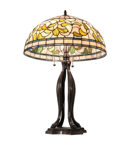 Meyda Tiffany 229126 Three Light Table Lamp, Mahogany Bronze