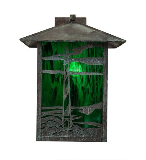 Meyda Tiffany 172099 One Light Wall Sconce, Verdigris