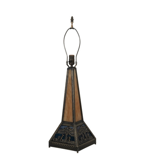 Meyda Tiffany 19496 Three Light Lighted Base, Craftsman Brown Hi-Lited