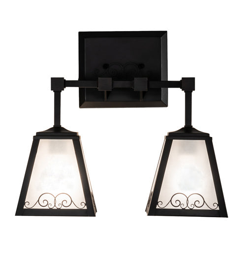 Meyda Tiffany 225698 Two Light Wall Sconce, Craftsman Brown