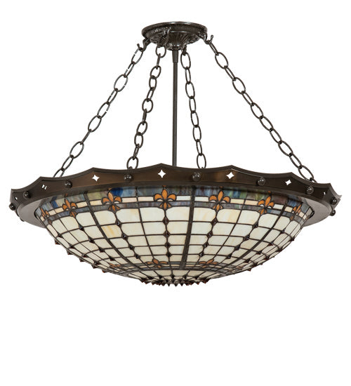 Meyda Tiffany 227120 Four Light Semi-Flushmount, Timeless Bronze And Antique Copper
