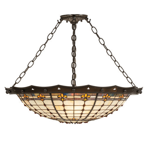 Meyda Tiffany 227120 Four Light Semi-Flushmount, Timeless Bronze And Antique Copper