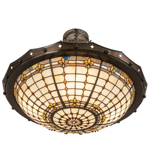 Meyda Tiffany 227120 Four Light Semi-Flushmount, Timeless Bronze And Antique Copper