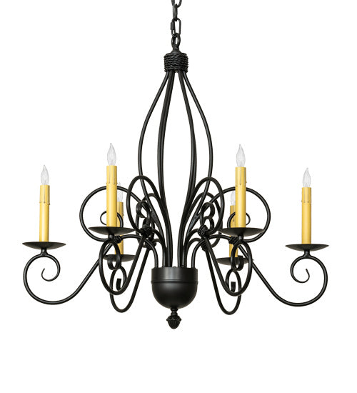 Meyda Tiffany 227498 Six Light Chandelier, Blackwash