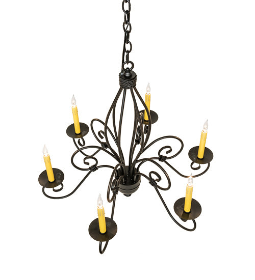 Meyda Tiffany 227498 Six Light Chandelier, Blackwash