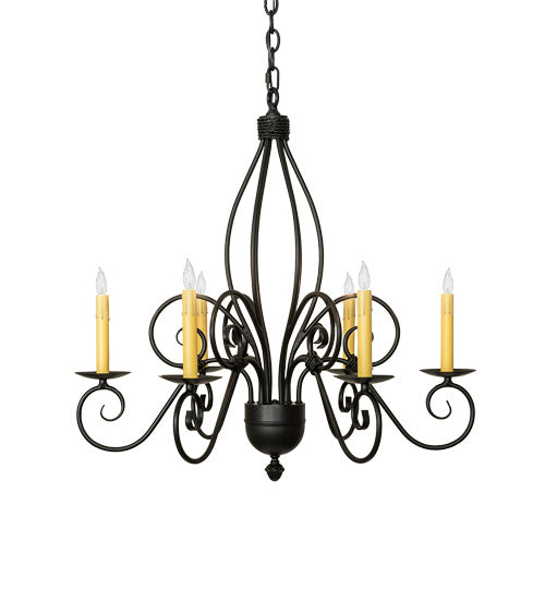 Meyda Tiffany 227498 Six Light Chandelier, Blackwash