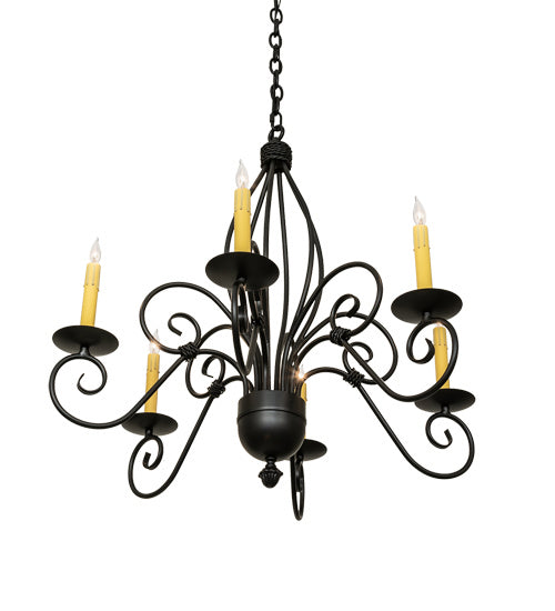 Meyda Tiffany 227498 Six Light Chandelier, Blackwash