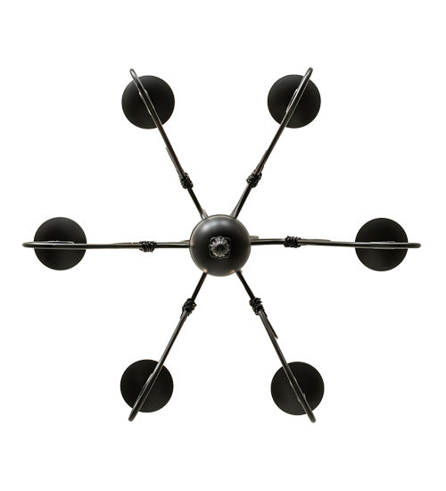 Meyda Tiffany 227498 Six Light Chandelier, Blackwash