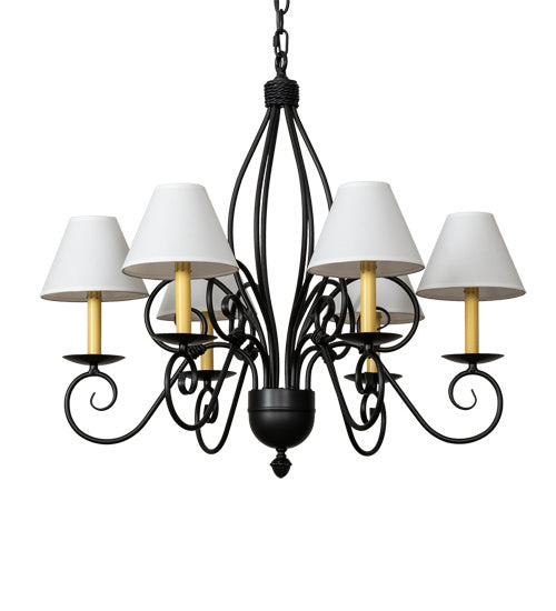 Meyda Tiffany 227499 Six Light Chandelier, Black Metal