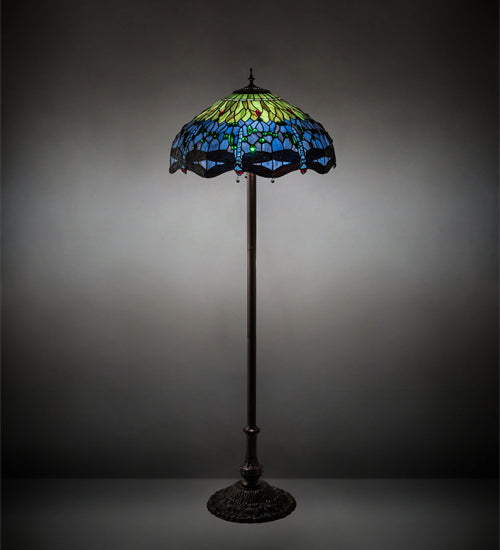 Meyda Tiffany 70021 Three Light Floor Lamp, Mahogany Bronze
