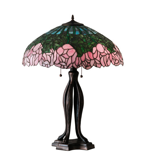 Meyda Tiffany 126904 Three Light Table Lamp, Mahogany Bronze