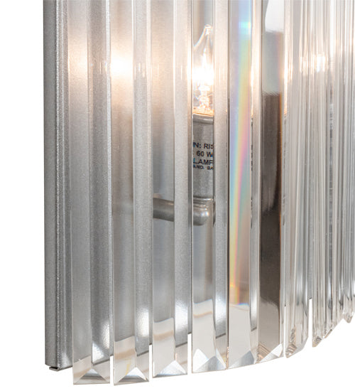 Meyda Tiffany 226135 Two Light Wall Sconce, Sparkle Silver